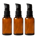 TUPANDY 3PCS 100ml/3.3oz Amber Glass Lotion Bottles Empty Refillable Cosmetic Makeup Travel Size Pump Dispenser Container Jars for Aromatherapy - image 1