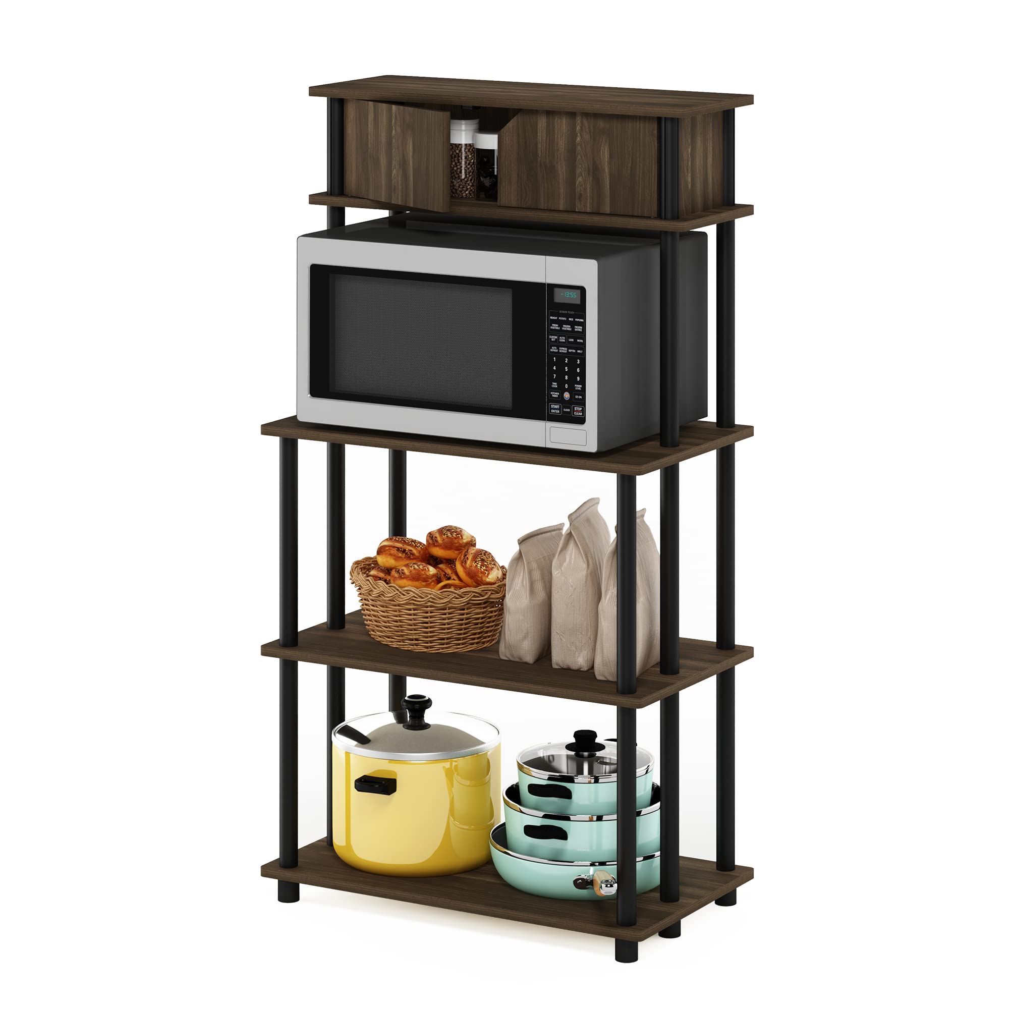 Furinno Turn-N-Tube 5-Tier Bakers Rack | Kitchen Coffee Bar Cabinet