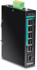 TRENDnet TI-PG541 5-Port Industrial Gigabit PoE+ DIN-Rail Switch