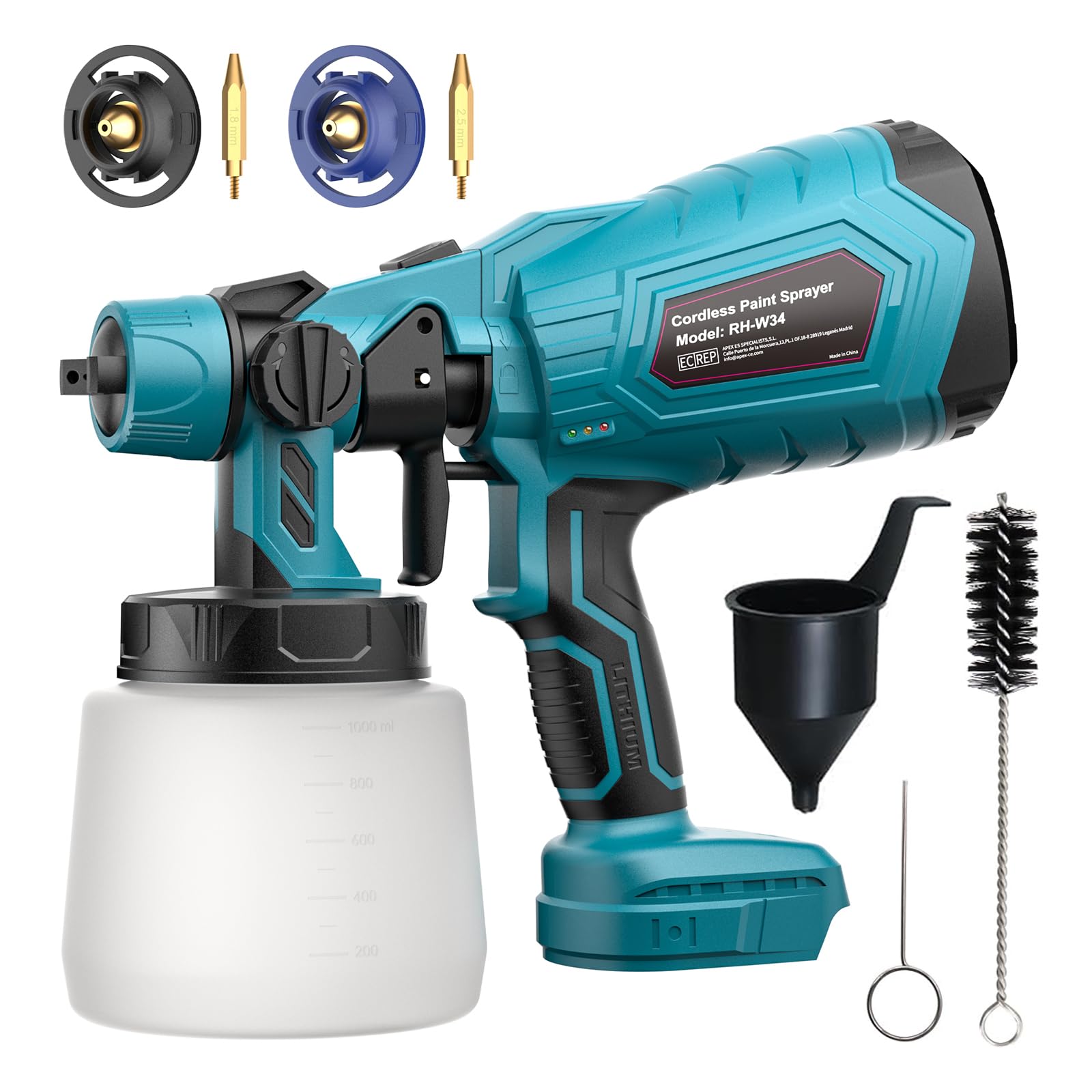 Jolof Store Cordless Paint Sprayer for Makita 18V – 1000ml Handheld Gun