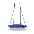 Relaxdays Round Nest Swing – Enclosed Outdoor Plate Swing, Dark Blue