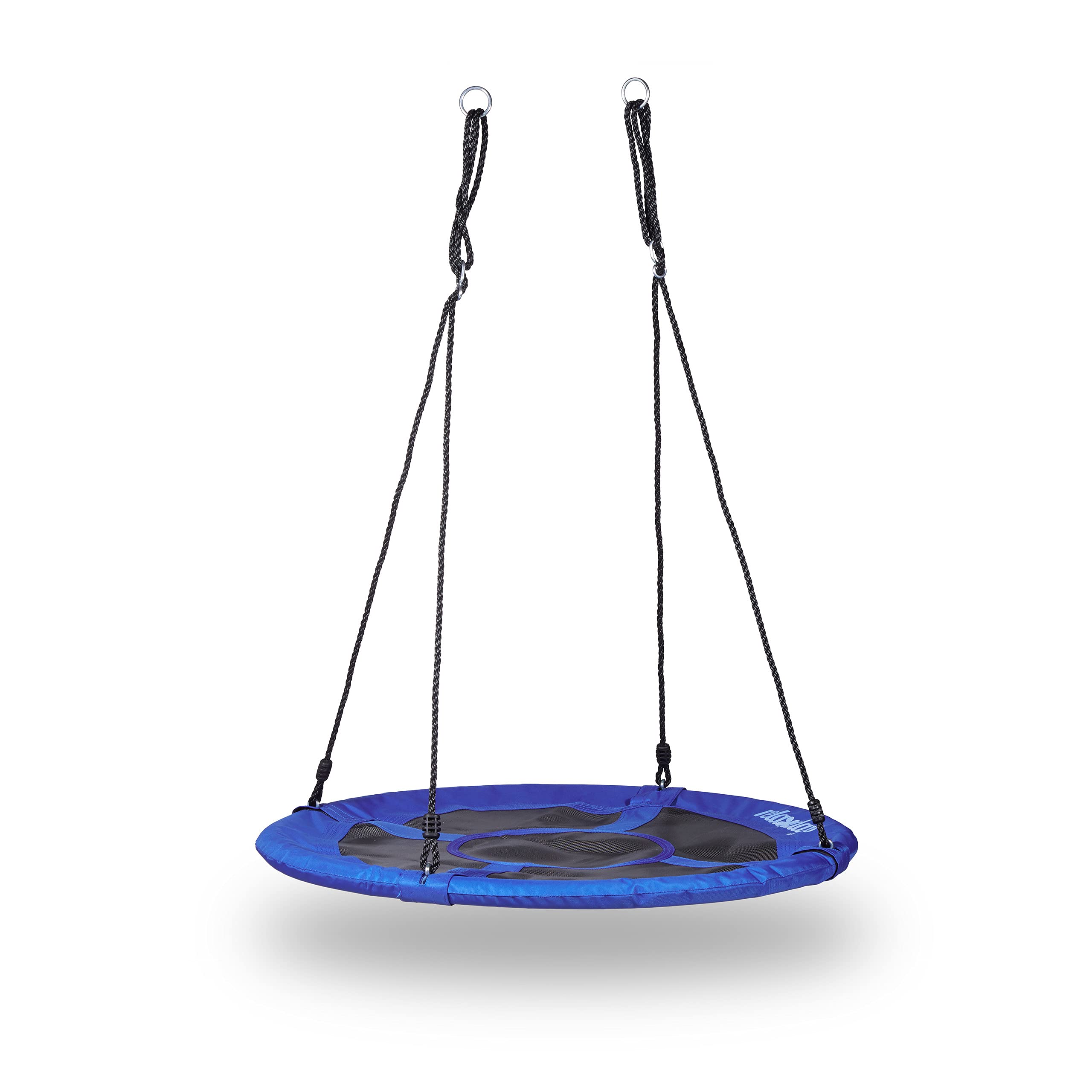 Relaxdays Round Nest Swing – Enclosed Outdoor Plate Swing, Dark Blue