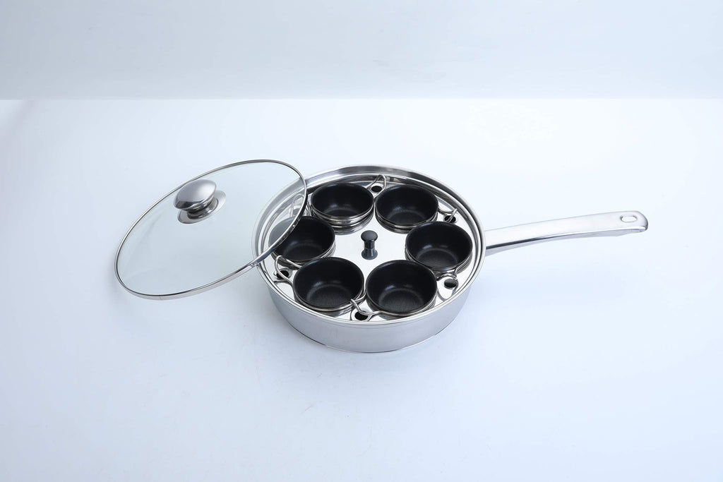 6-Cup Stainless Steel Egg Poacher Pan for Induction