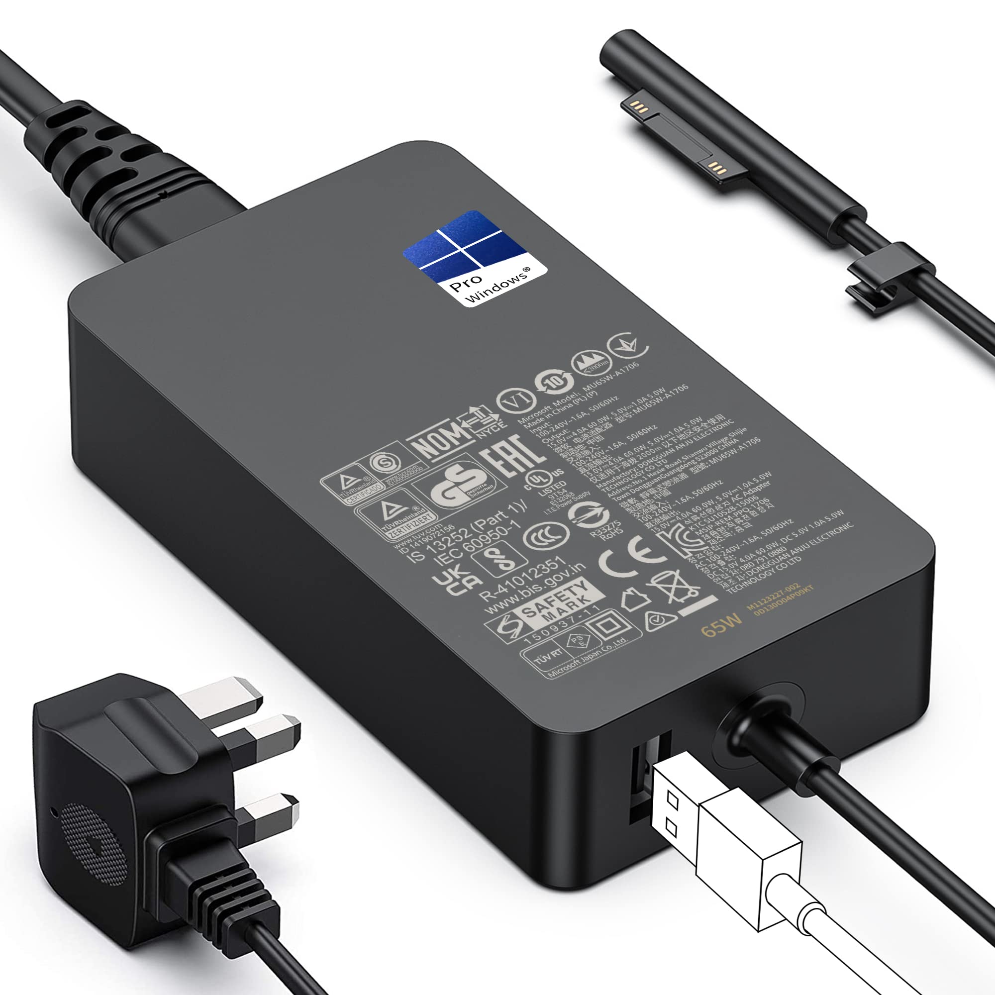 Jolof Store 65W Surface Pro Charger for Surface Laptop, Book & Go