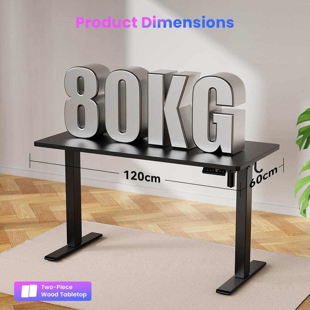 WALKINGDESK Electric Standing Desk, 120 x 60 cm, Black - image 3