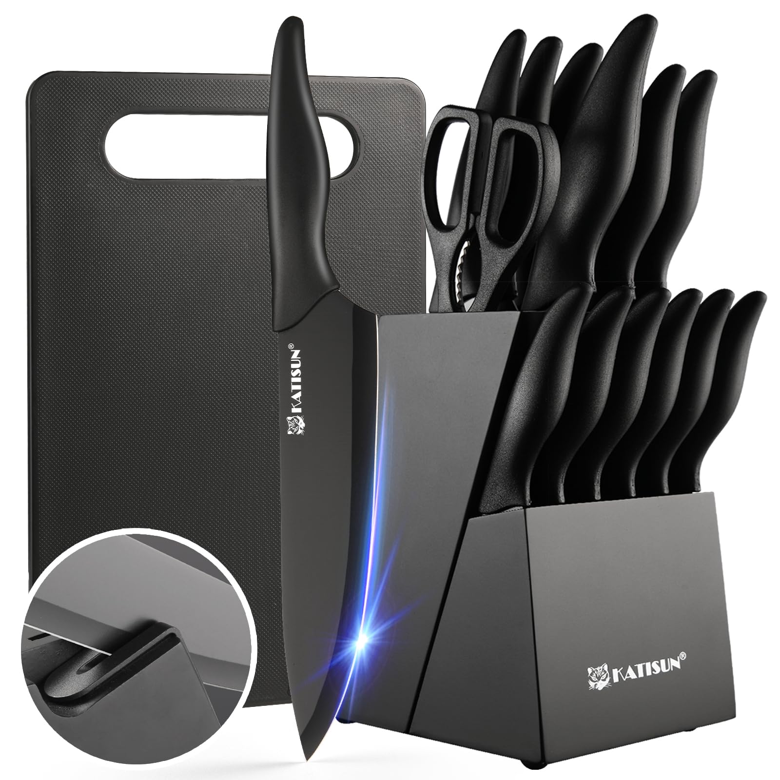 16-Piece Kitchen Knife Block Set – German Stainless Steel