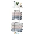 HapiRm 3-Tier Wall Mounted Towel Rack | Stainless Steel Storage with Hooks