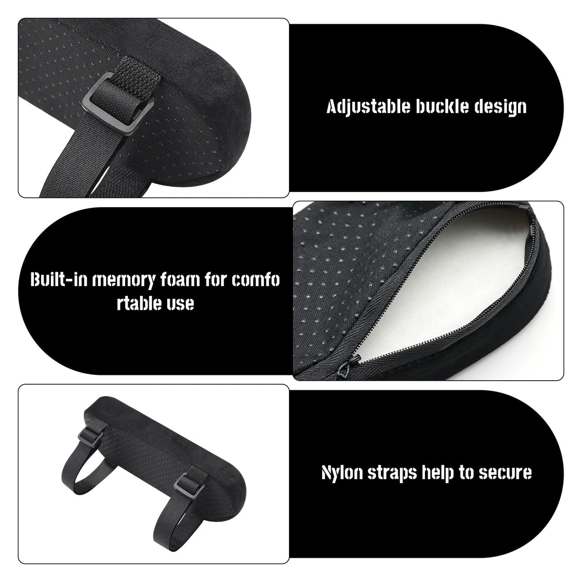 Office Chair Arm Pads, Memory Foam Armrest Covers for Elbow Support, Reducing Forearm Pressure During Work and Gaming