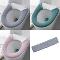 Gukasxi 3-Piece Soft Toilet Seat Warmer Cover | Washable Button Style Mat