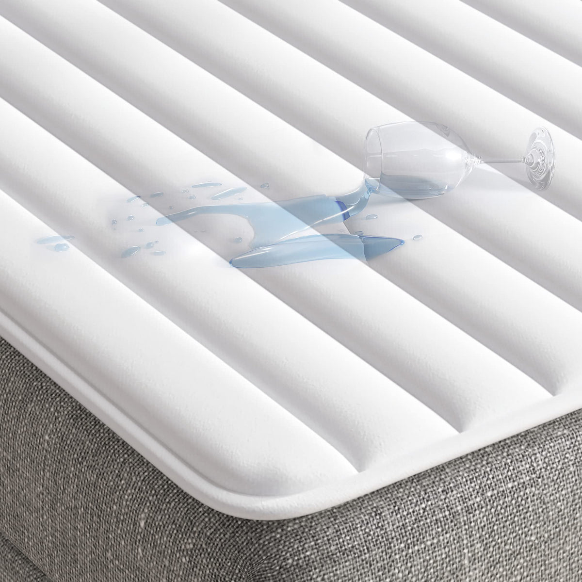 Madison Park Essentials Frisco Waterproof Sofa Bed Mattress Pad, Microfiber - All Over Elastic Mattress Protection Cover, Full 54x72", White - image 3