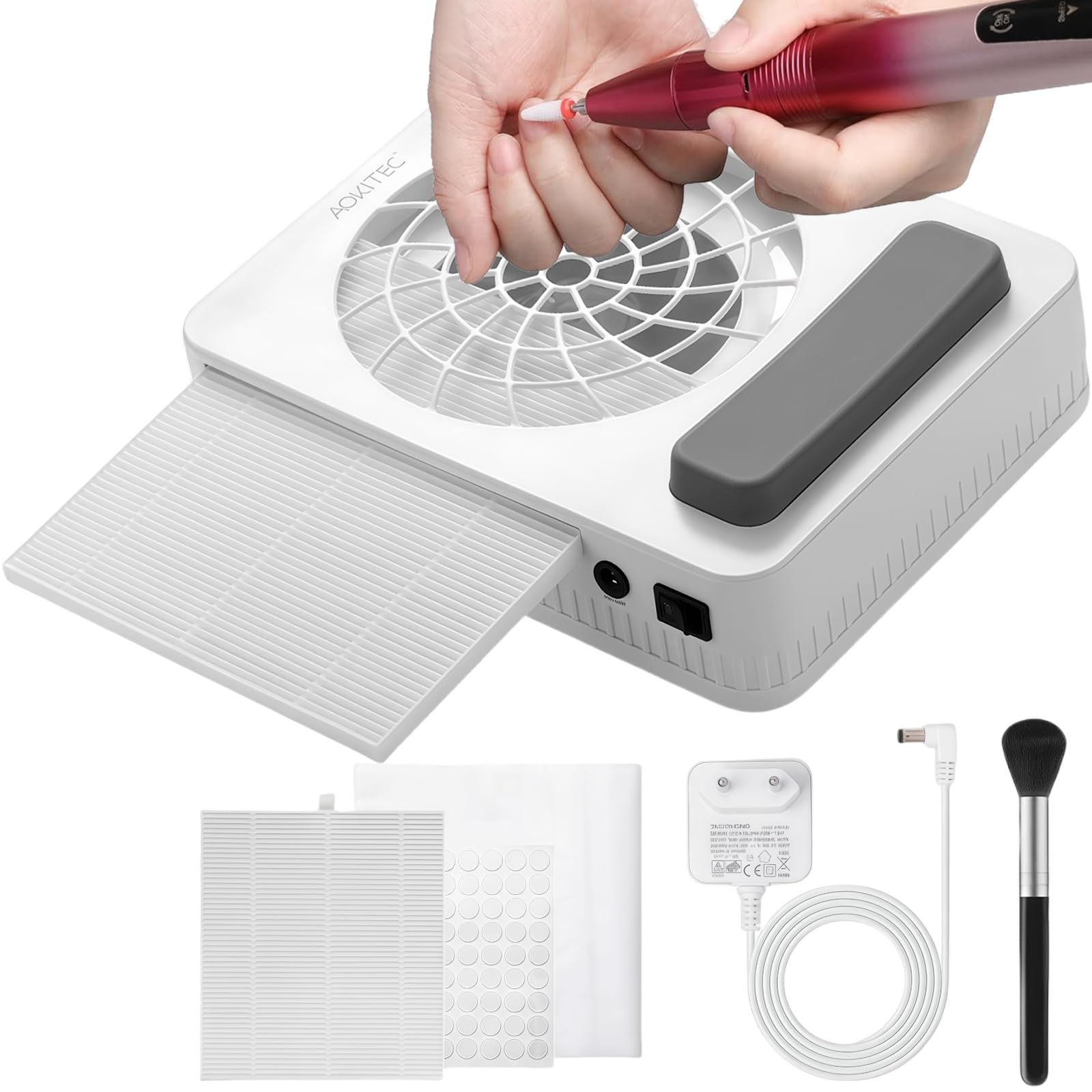 Aokitec 48W Nail Dust Collector – Professional Vacuum Fan for Acrylics