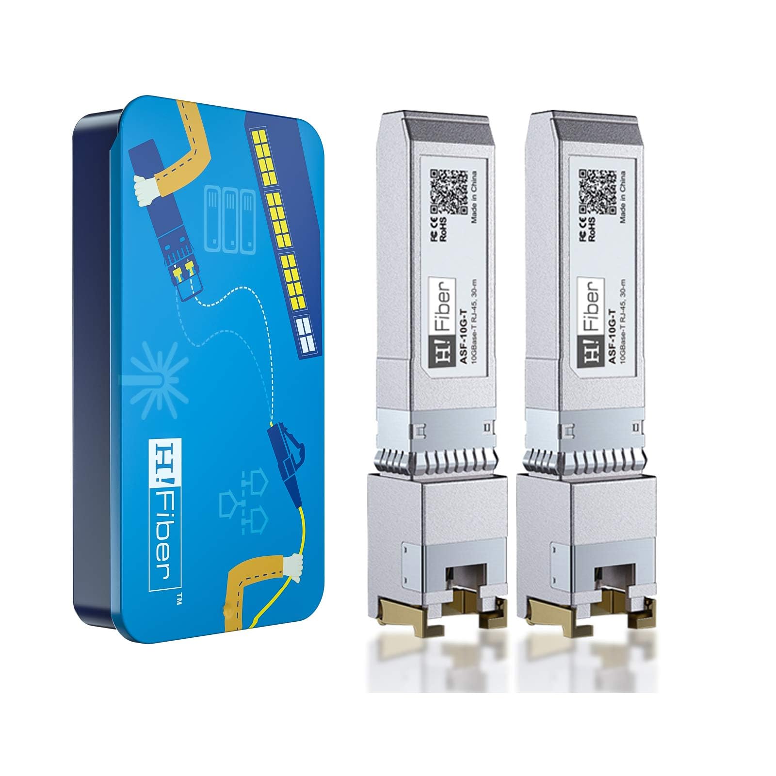 Jolof Store 10G SFP+ to RJ45 Copper Transceiver for Ubiquiti (2-Pack)