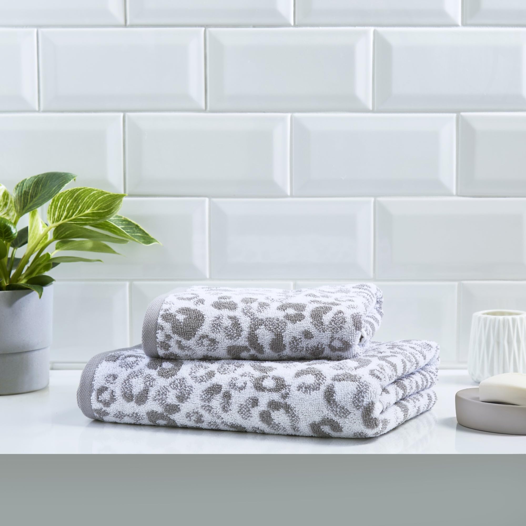 Fusion Grey Animal Print Bath Sheet | 100% Cotton 550gsm Towel