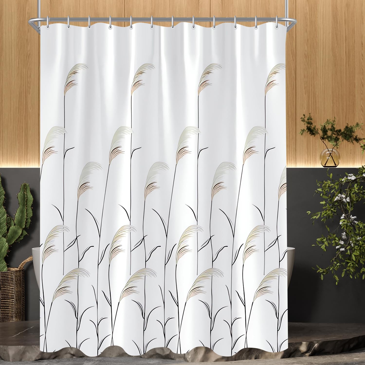 Lerores Shower Curtain - 200x200cm Wheat Ear Anti-Mould Polyester