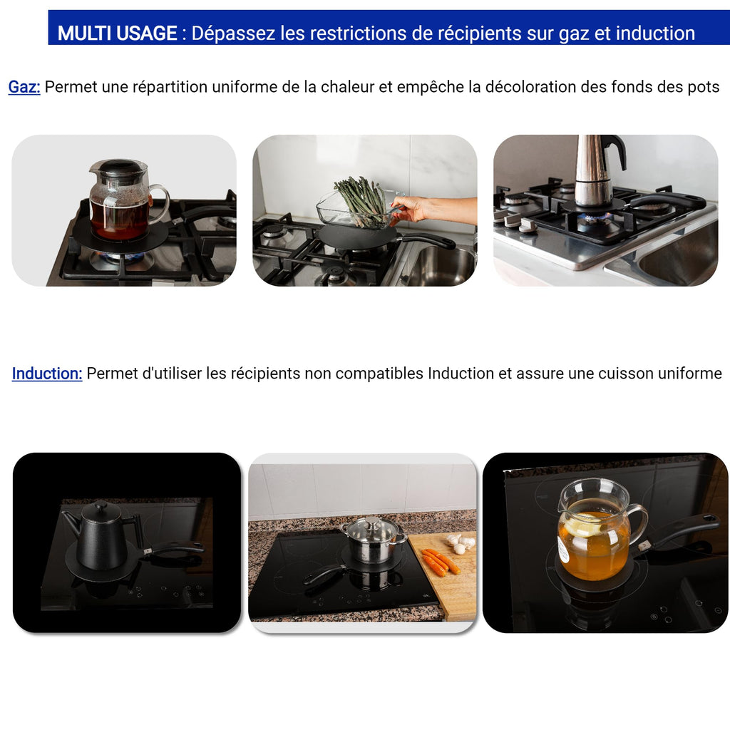 ComwithSafe 24cm Induction Adaptor – Heat Diffuser with Removable Handle