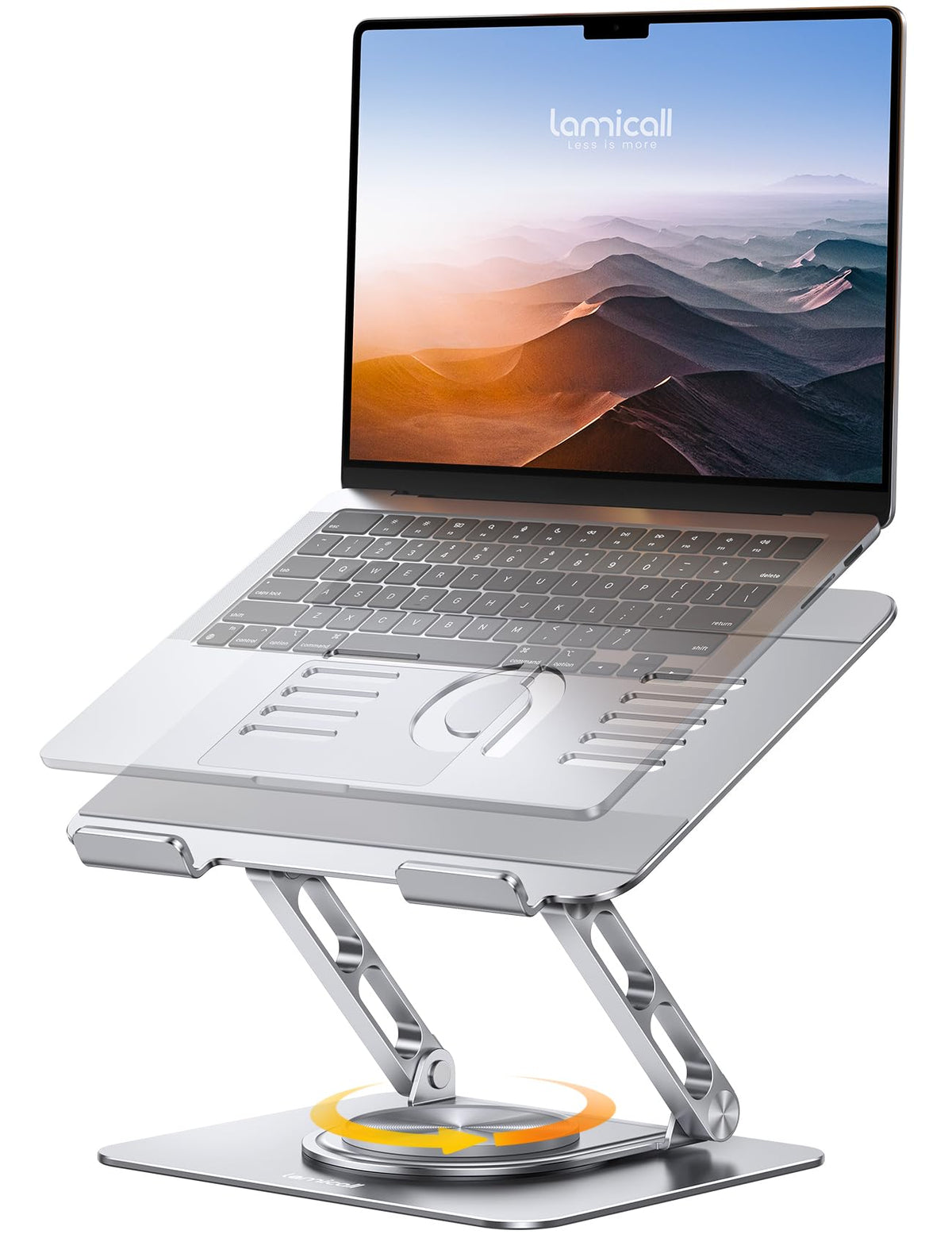 Lamicall Laptop Stand Desk, Laptop Riser - 360° Rotatable Foldable Aluminum Notebook Holder - image 1