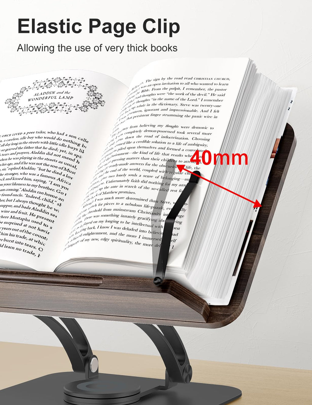 Tounee Adjustable Book Stand – 360 Swivel Foldable Holder for Reading