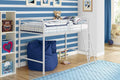 DHP Midsleeper Bunk Bed – White Metal Single Bed Frame