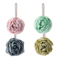 Pincy 4-Pack Rose Flower Mesh Shower Poufs – Soft Exfoliating Loofah