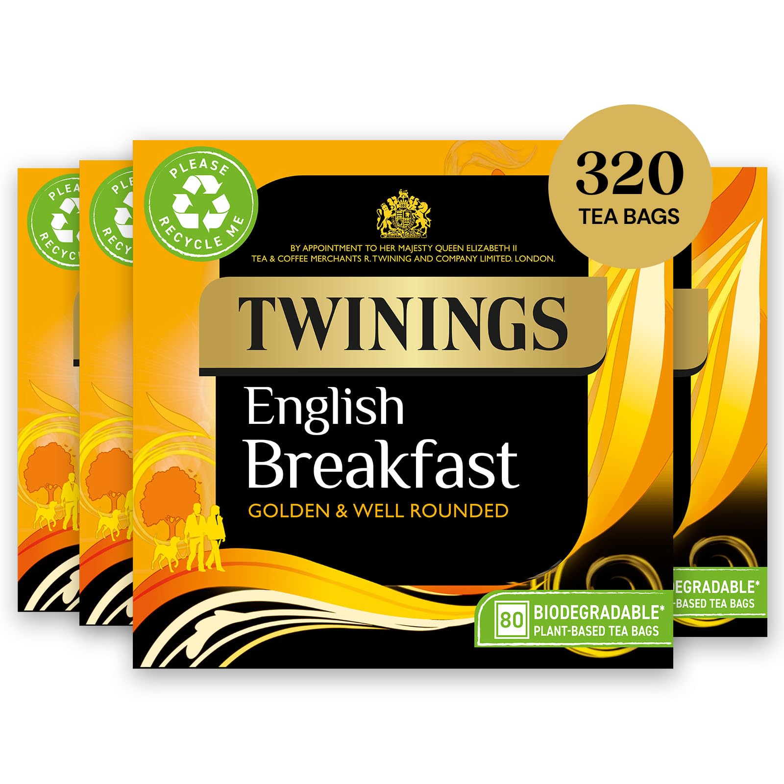 Twinings English Breakfast Black Tea - 320 Tea Bags Bulk Multipack