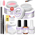 Saviland Builder Nail Gel Kit - Quick-Dry Hard Gel with Mini UV Light