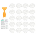 Jolof Store 20Pcs Shell Non-Slip Bathtub Stickers - White PEVA with Scraper
