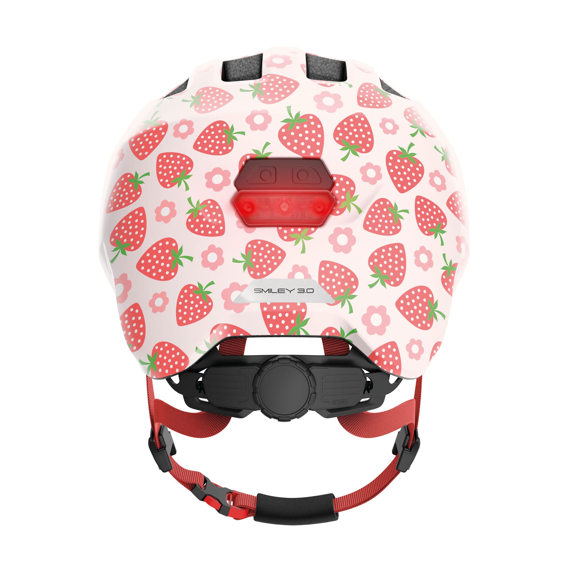 ABUS Smiley 3.0 LED Kinderhelm – Fahrradhelm mit Licht, Pink S