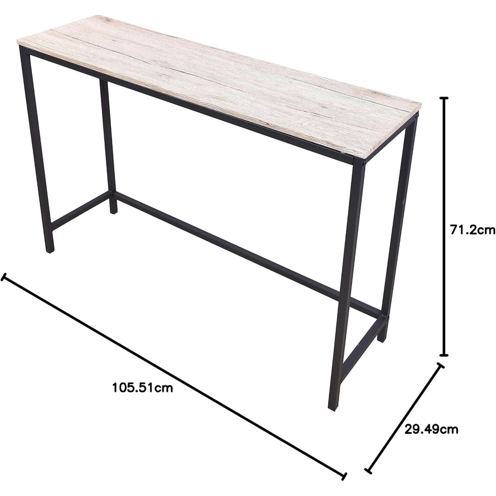 QUCENAK Console Table – Slim Metal & MDF Sofa Table for Hallway