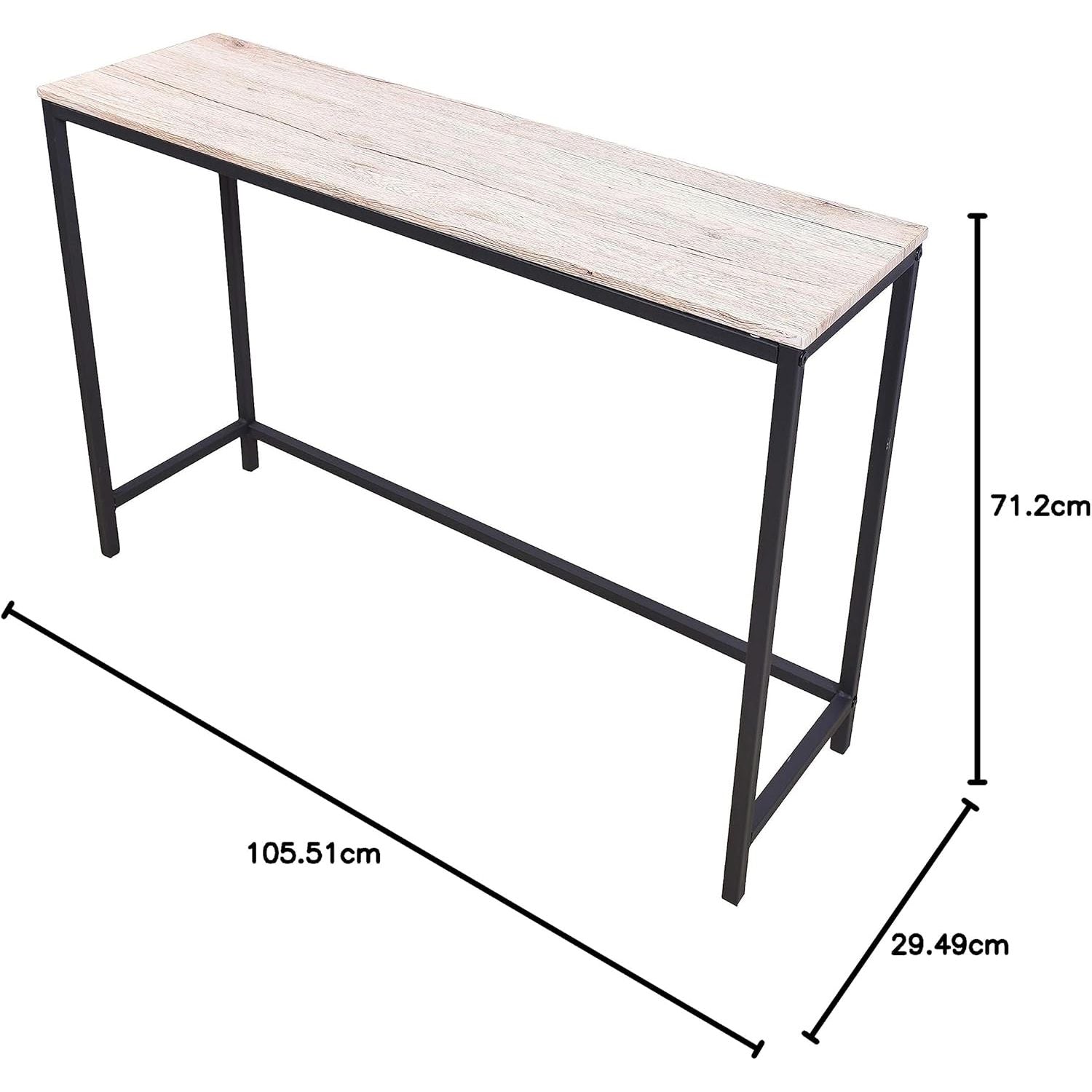 QUCENAK Console Table – Slim Metal & MDF Sofa Table for Hallway