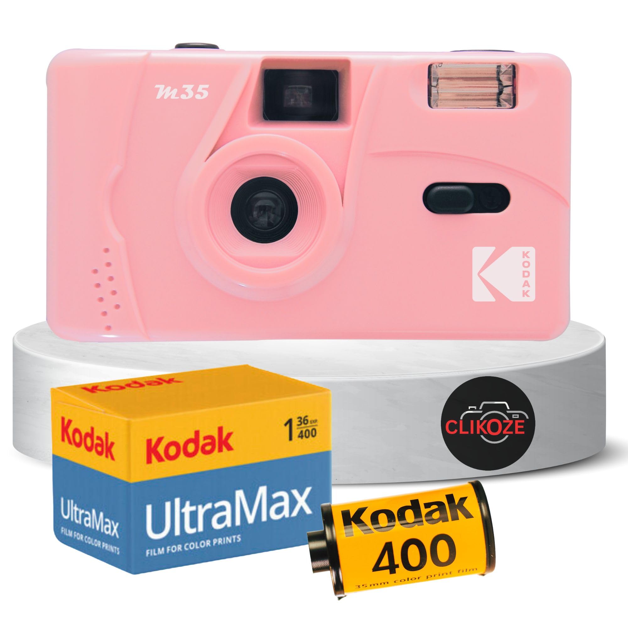 Kodak M35 35mm Film Camera Bundle with 36 Exposures & Tips - Pink