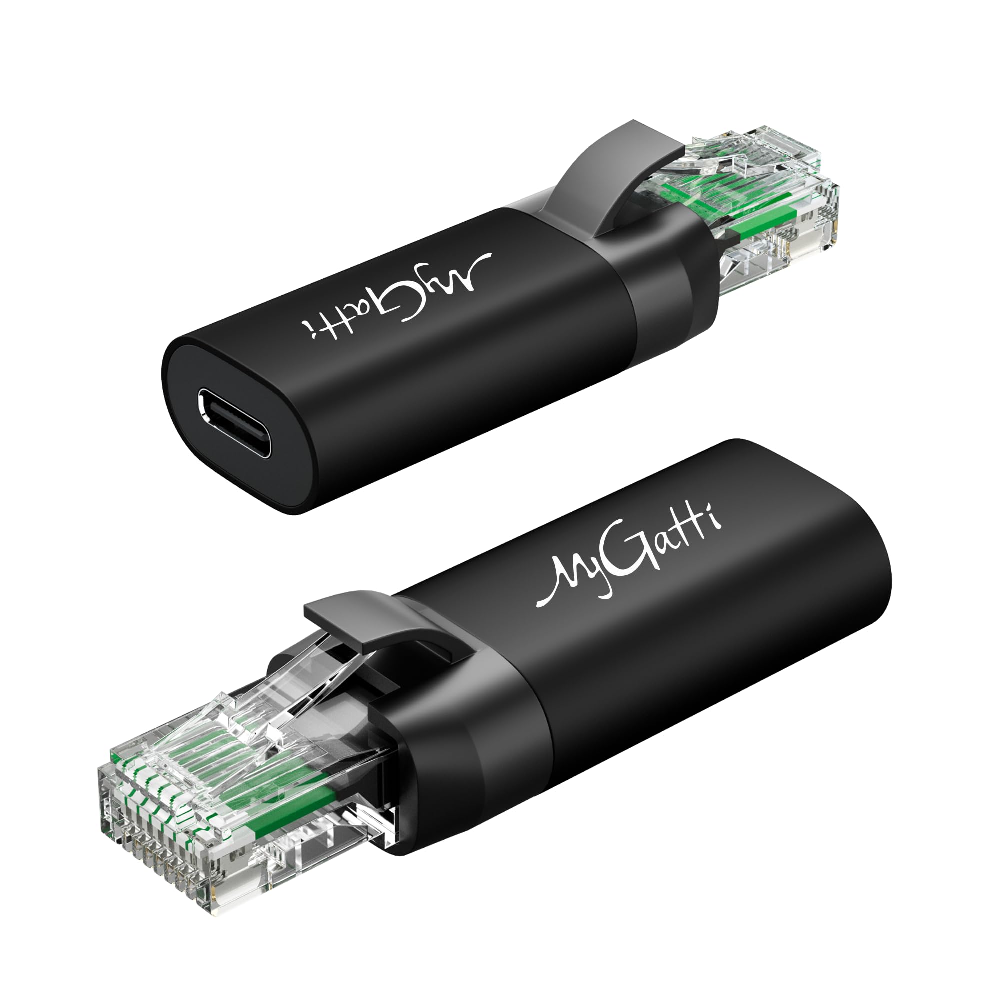 Mygatti USB-C Female to Ethernet RJ45 Gigabit Network Adapter - 2 Pack