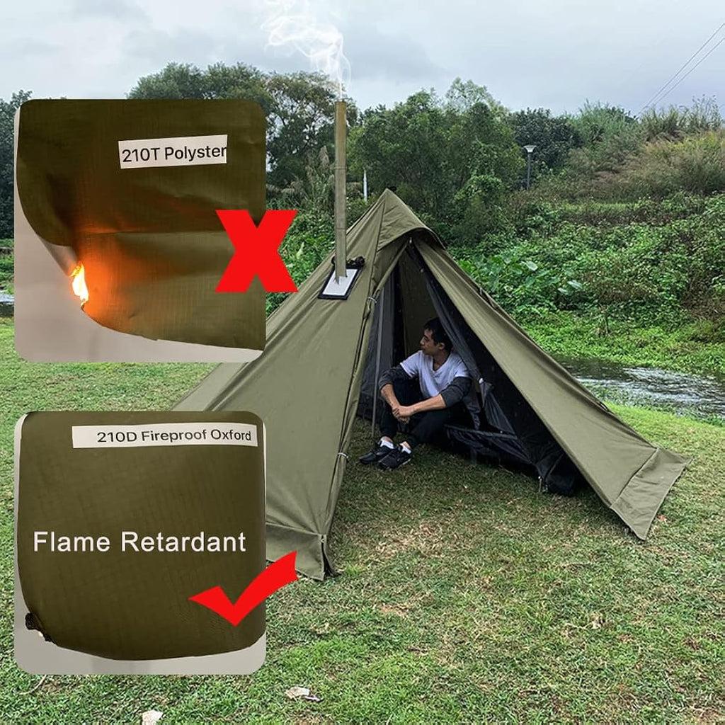 Top Lander 4-Season Hot Tent with Stove Jack – 210D Oxford Teepee