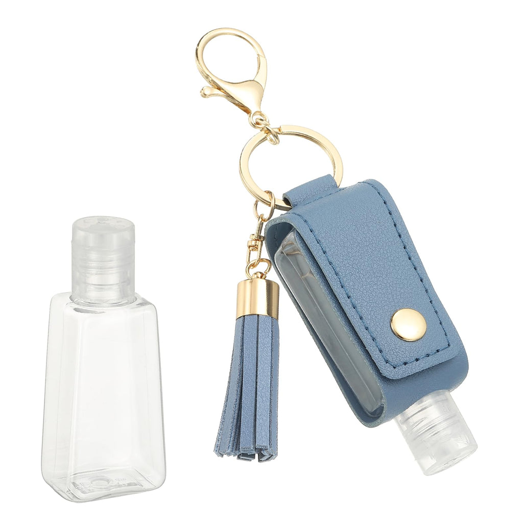 sourcing map Portable Travel Empty Bottle with Keychain, 30ml PU Leather Mini Squeeze Bottles - image 1