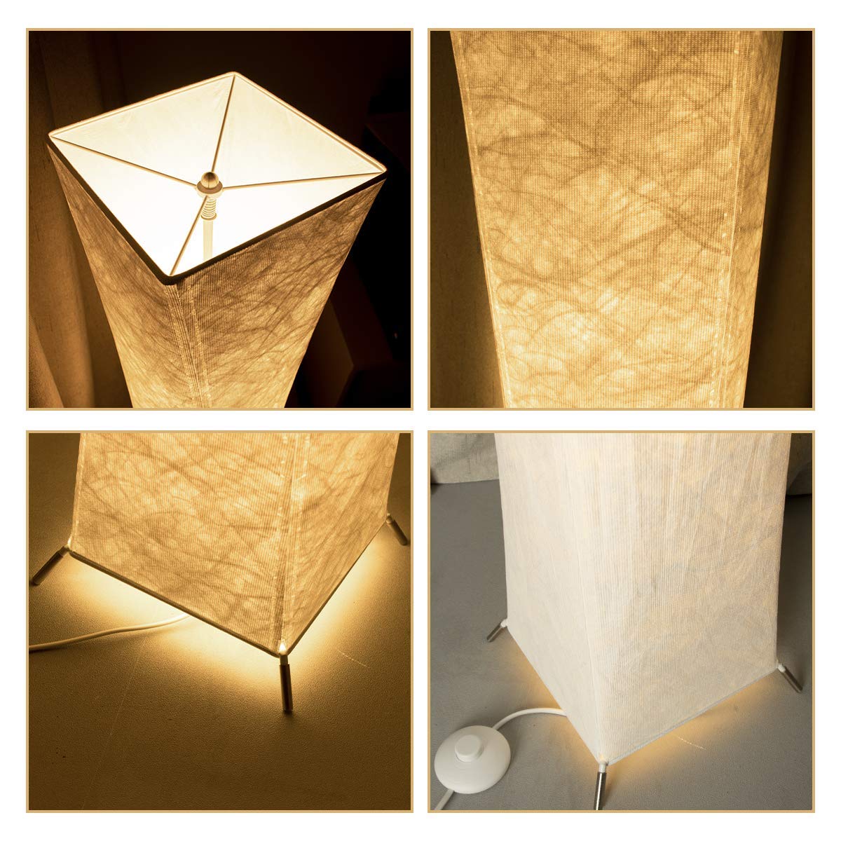 Cross Zebra Modern Arc Floor Lamp - Minimalist White Fabric Standing Light