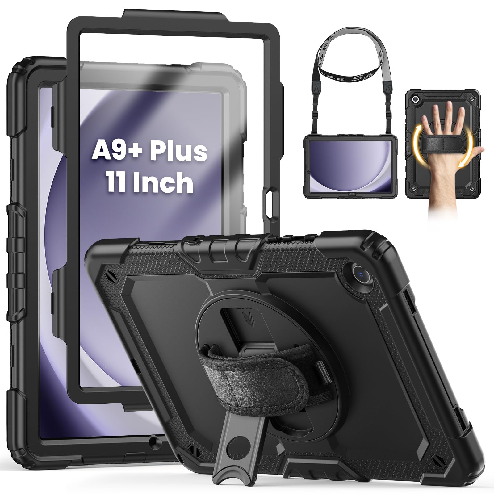 SEYMCY Samsung Galaxy Tab A9 Plus Case - Shockproof Rugged Cover with Stand