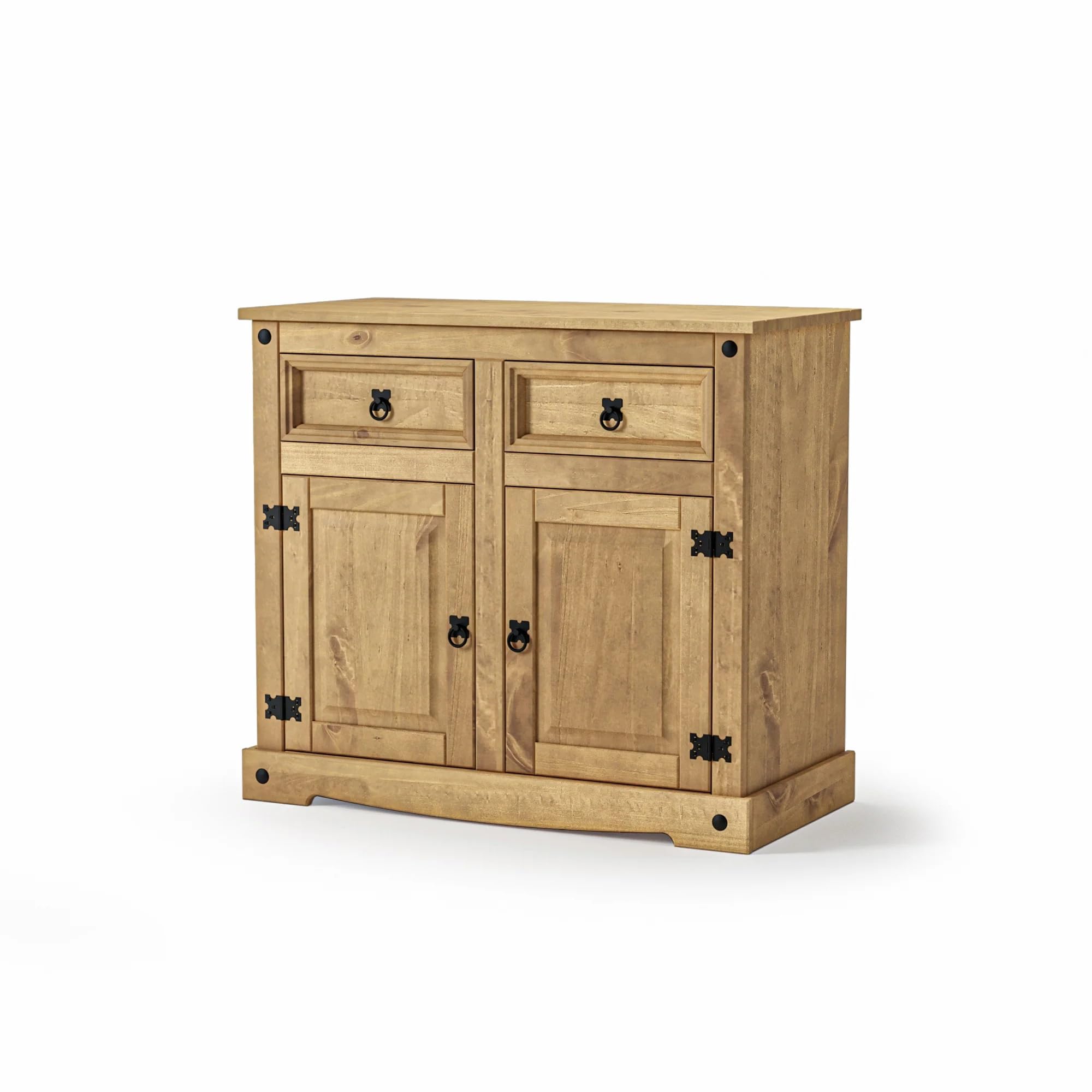 Corona Mexican Pine 2 Door 2 Drawer Sideboard – Rustic Wood