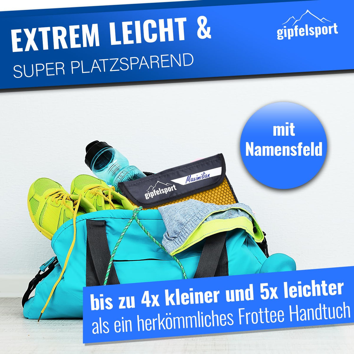 gipfelsport Microfibre Towel Yellow 1x S80x40cm - image 3