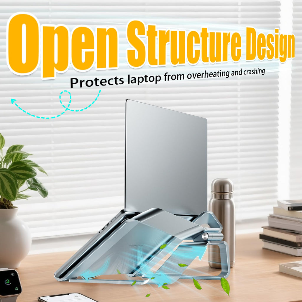DaMohony Foldable Laptop Stand, Ergonomic Aluminium Laptop Riser for Desk - image 2