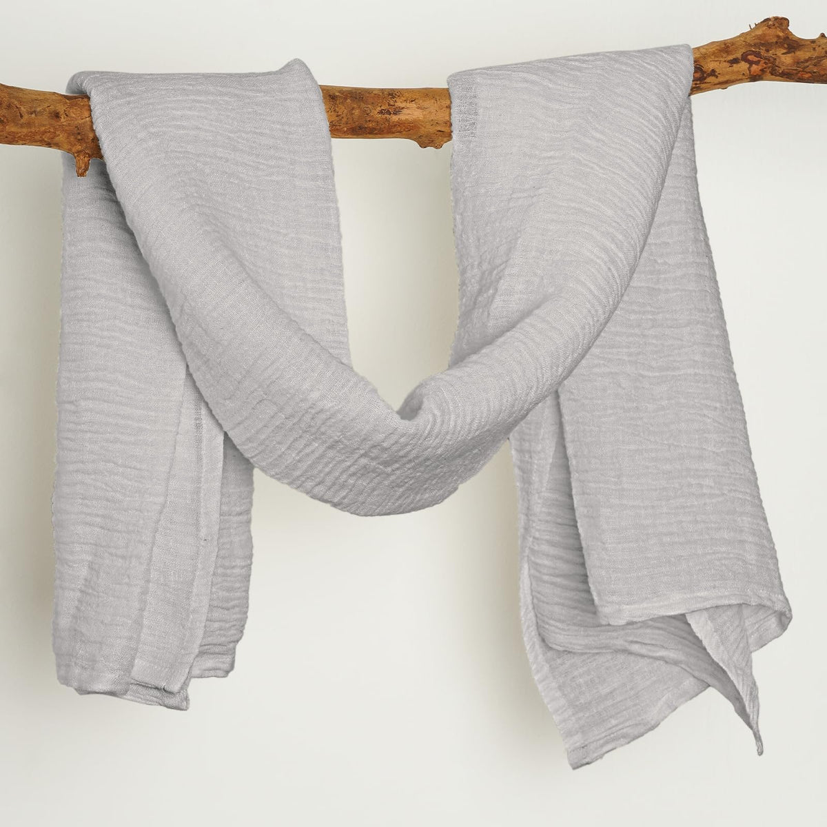HSOFTIFY 100% Pure Linen Bath Towel with Pleated for Bathroom, Light Gray - image 3