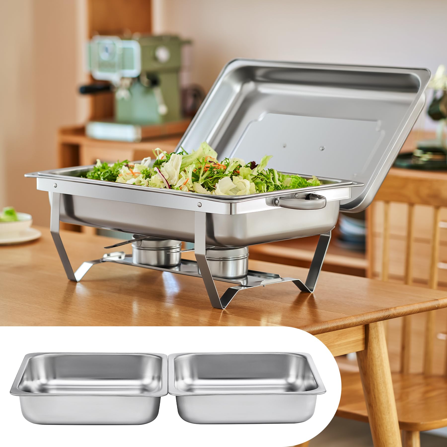 Wilprep 9L Chafing Dish Buffet Set | 2 Pack Stainless Steel Food Warmers