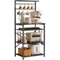 YMYNY Industrial Kitchen Baker's Rack – 4-Tier Microwave Stand & Coffee Bar
