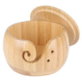 Coopay Bamboo Yarn Bowl with Lid – Knitting and Crochet Wool Holder