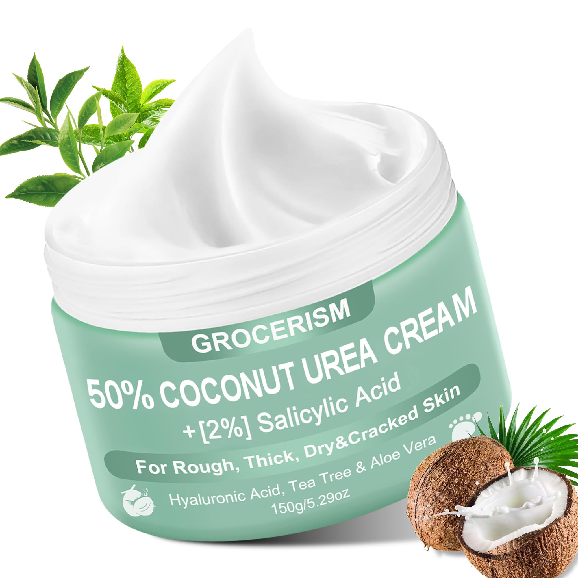 50% Urea Cream with Coconut & Salicylic Acid for Feet - 5.29 oz