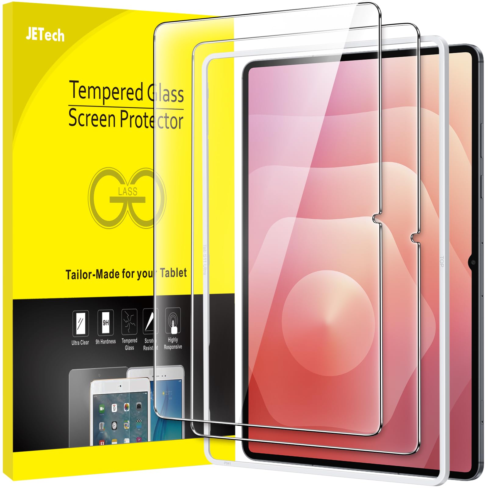 JETech Screen Protector for Samsung Galaxy Tab S11 Ultra, 2-Pack HD Glass