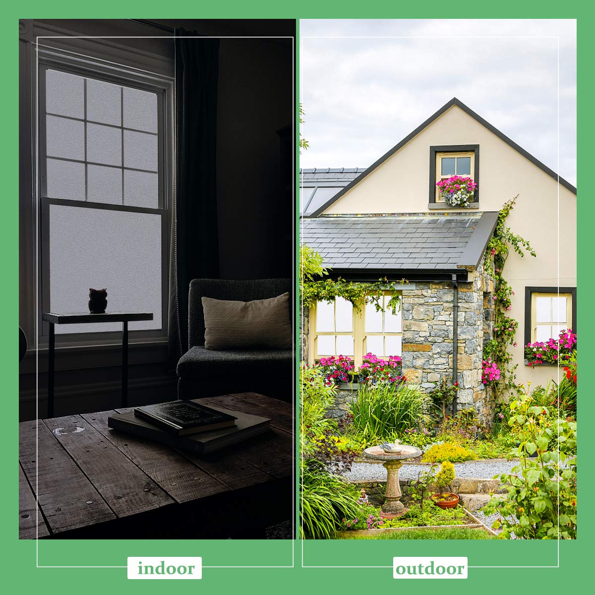 Lifetree White Blackout Window Film | 100% Light Blocking Static Cling