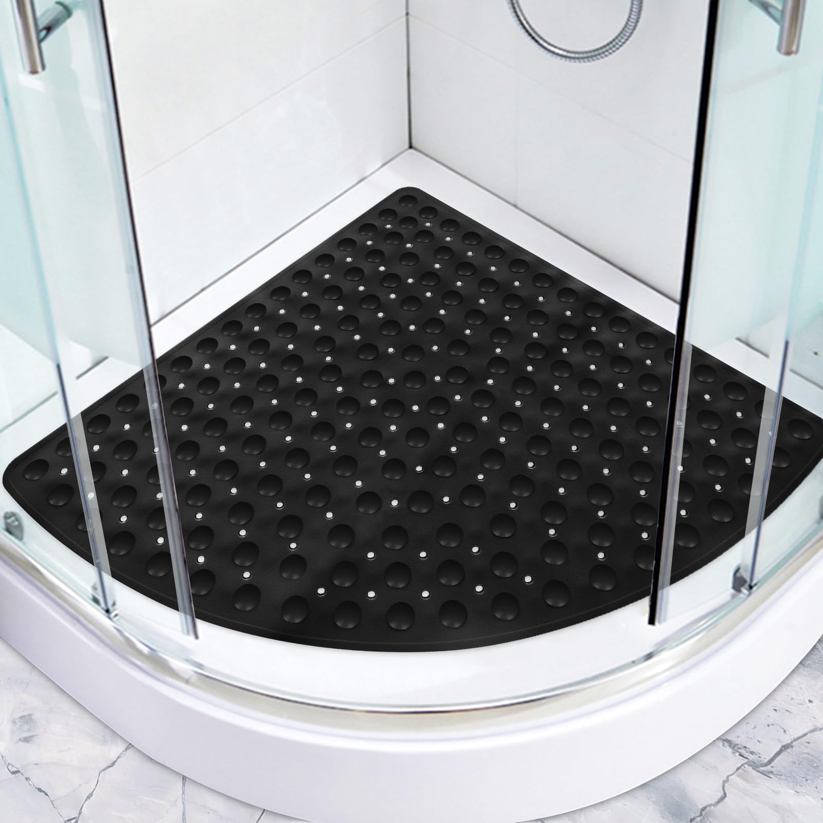 Non-Slip Corner Shower Mat – Large 70x70cm TPE Anti-Mould