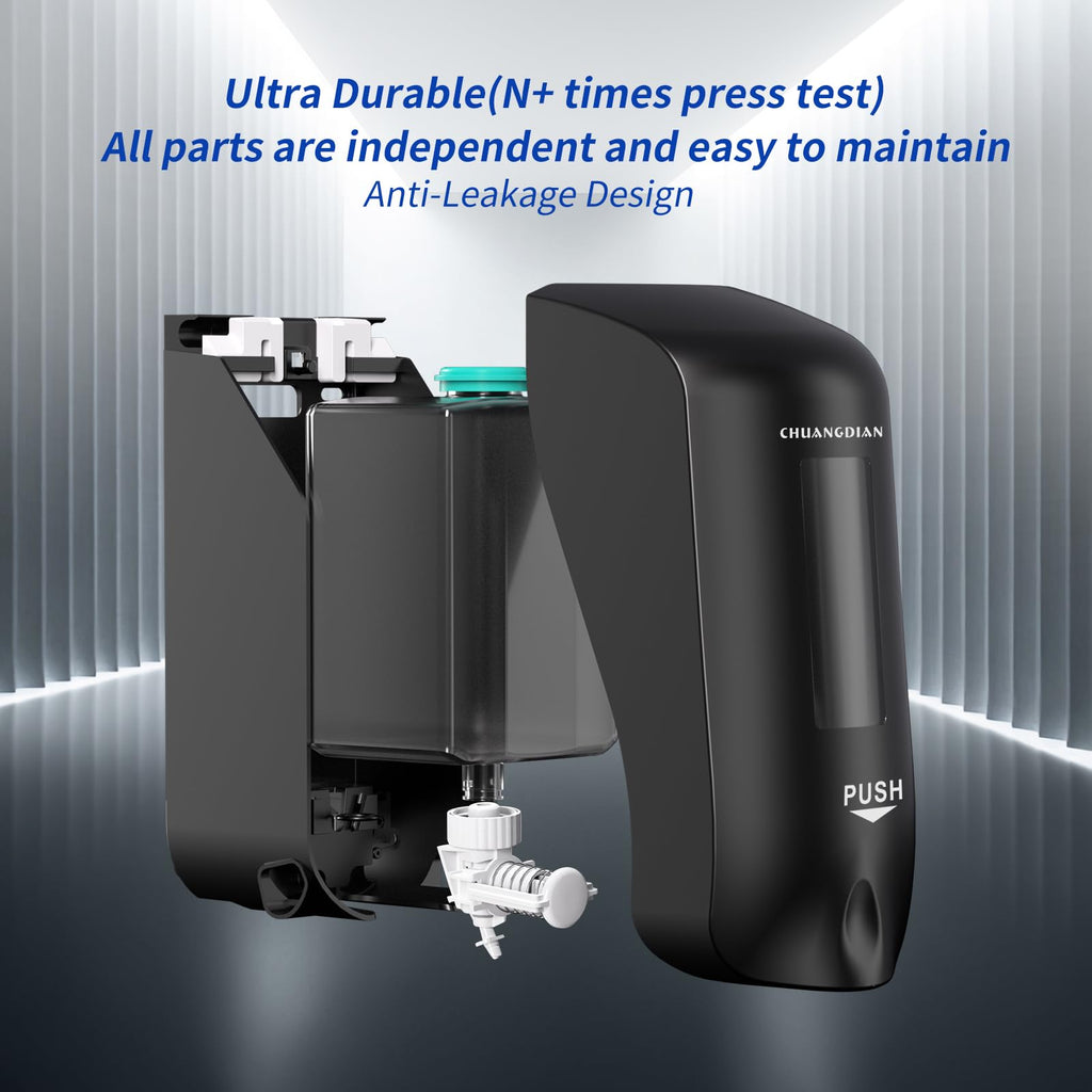 CHUANGDIAN Hand Soap Dispenser Wall Mounted 1000ml, Black - image 5
