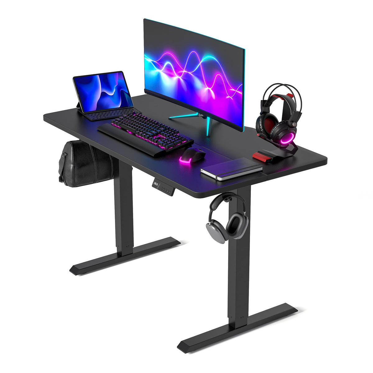 FEZIBO Electric Standing Desk 100 x 60 cm, Height Adjustable Sit Stand Desk with 3 Memory Presets, Home Office Computer Desk - image 1