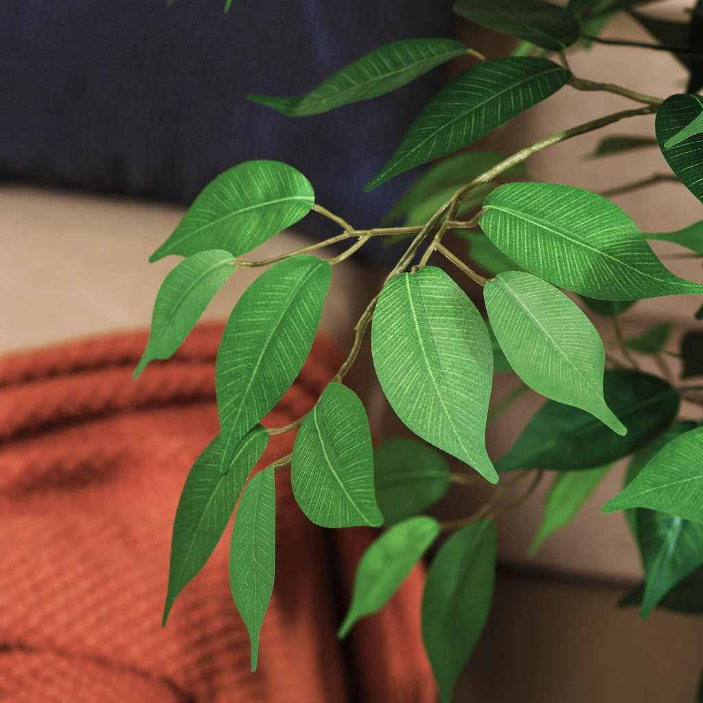 SOGUYI 120cm Artificial Ficus Tree | Silk Faux Plant with Natural Wood Trunk