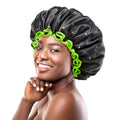 mikimini Extra Large Waterproof Shower Cap for Thick Long Hair – Black